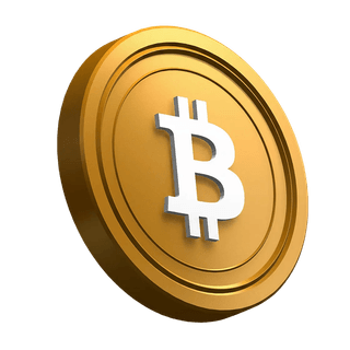 Pièce Bitcoin (BTC) présentée en angle dans le visuel de la section hero