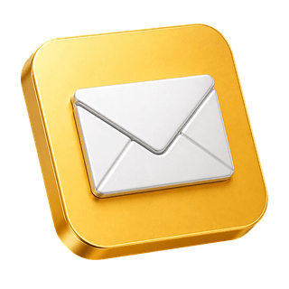 Enveloppe mail 3D utilisée comme icône décorative sur la page de contact